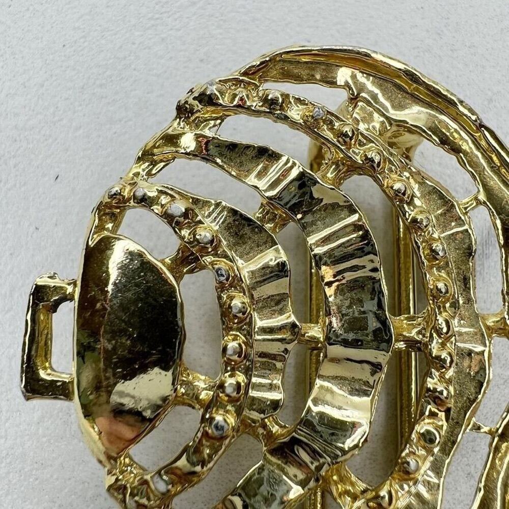 Vintage Studded Gold Tone Belt Buckle Piece - Picture 3 of 7